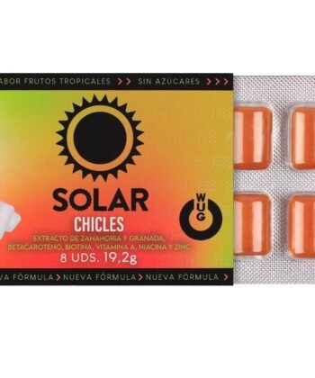 Visão alternativa de WUG solar - A goma de mascar que prepara a sua pele para o sol. Cartela com 8 unidades.