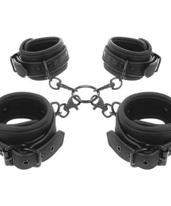 FETISH SUBMISSIVE - CONJUNTO DE ALGEMAS DE MÃOS E TORNOZELO COM FORRO DE NOPRENE