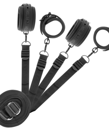 FETISH SUBMISSIVE - CONJUNTO DE ALGEMAS E GRAVATAS COM FORRO DE NOPRENE