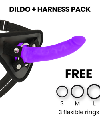 DELTA CLUB - ARREIO DE BRINQUEDOS + DONG PURPLE SILICONE 17 CM -O- 3 CM