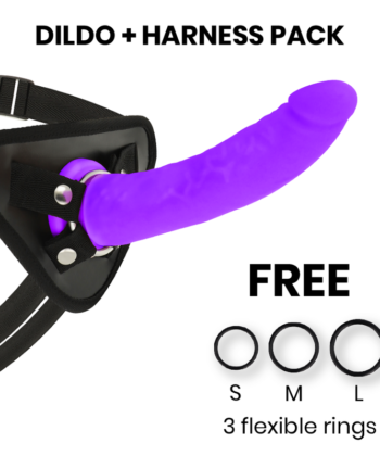 DELTA CLUB - BRINQUEDOS ARNES + DONG PURPLE SILICONE 20 CM -O- 4 CM