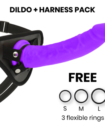 DELTA CLUB - ARREIO DE BRINQUEDOS + DONG PURPLE SILICONE 23 CM -O- 4.5 CM