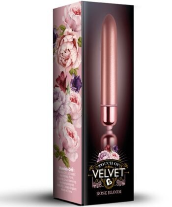 Visão alternativa de ROCKS-OFF - TOQUE DE BALA VIBRANTE DE VELUDO ROSE BLOOM 10 VELOCIDADES