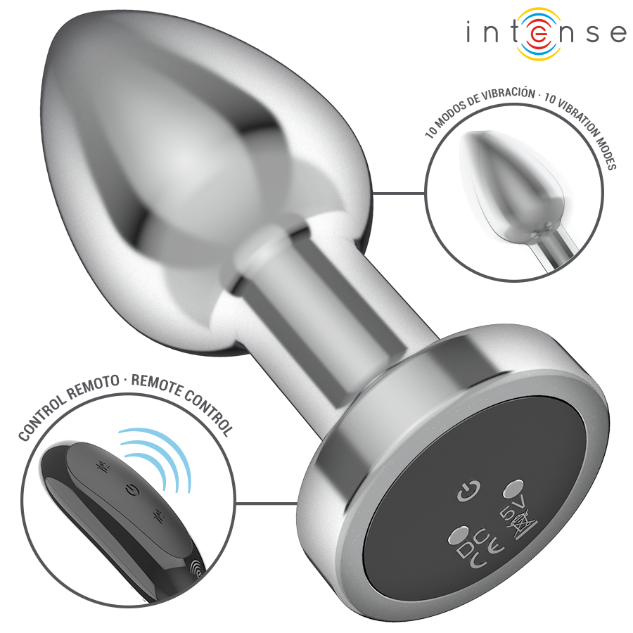 INTENSE - PLUG ANAL 10 VIBRAÇÕES METAL COM CONTROLE REMOTO M - Imagem 2