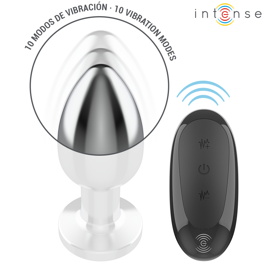 INTENSE - PLUG ANAL 10 VIBRAÇÕES METAL COM CONTROLE REMOTO L - Imagem 4