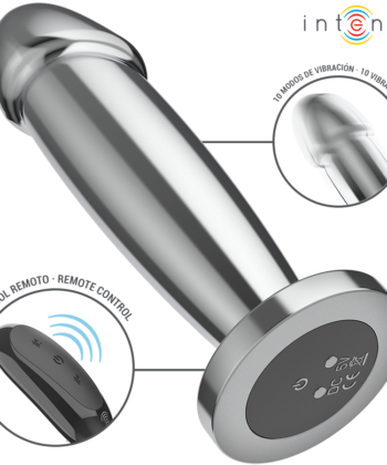 Visão alternativa de INTENSE - PLUG ANAL 10 VIBRAÇÕES DILDO DE METAL COM CONTROLE REMOTO M