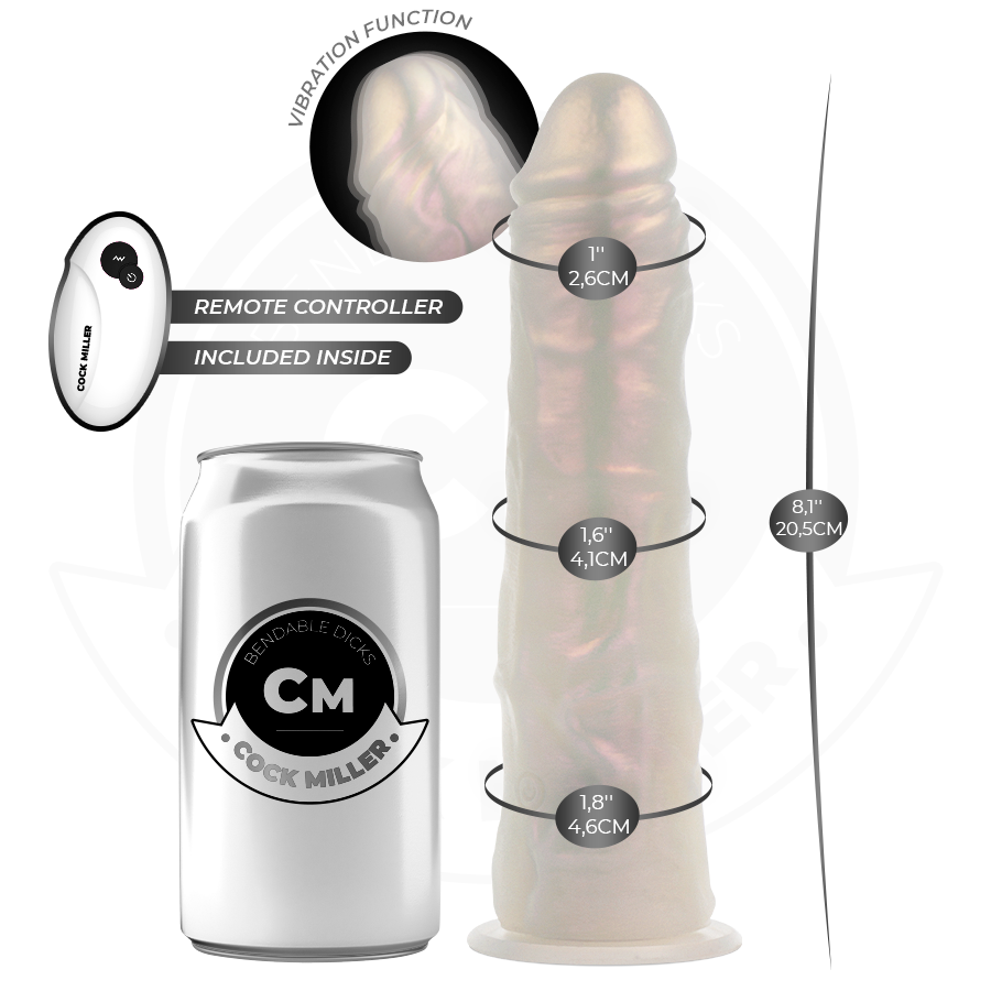COCK MILLER - DILDO COM VENTOSA, LUZES E VIBRAÇÃO COM CONTROLE REMOTO BRANCO 20,5 CM - Image 2