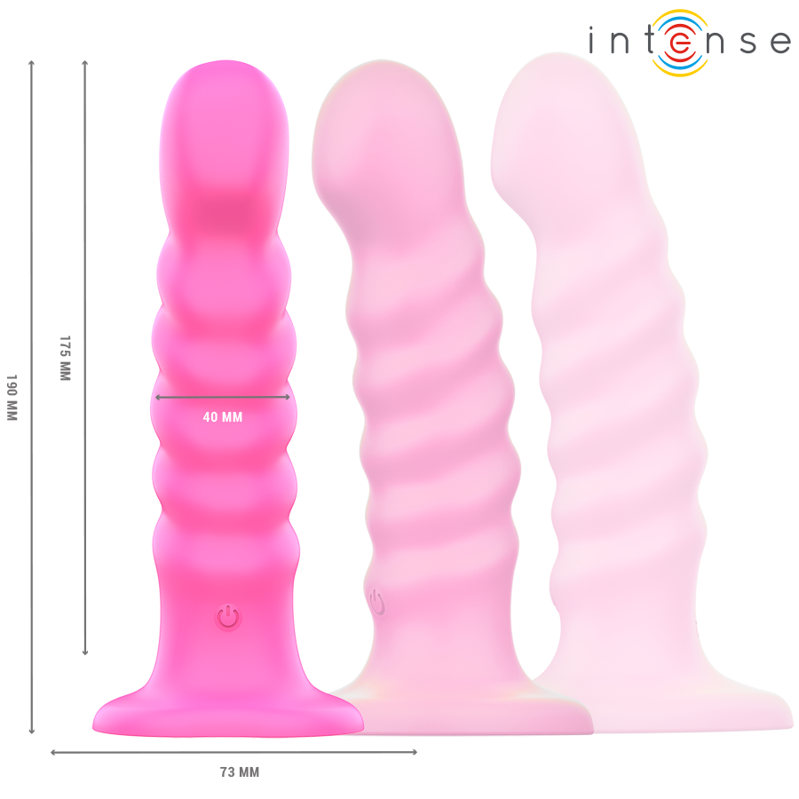 INTENSE - VIBRADOR CINDY TAMANHO L DESIGN ESPIRAL 10 VIBRAÇÕES ROSA CONTROLE REMOTO - Imagem 3