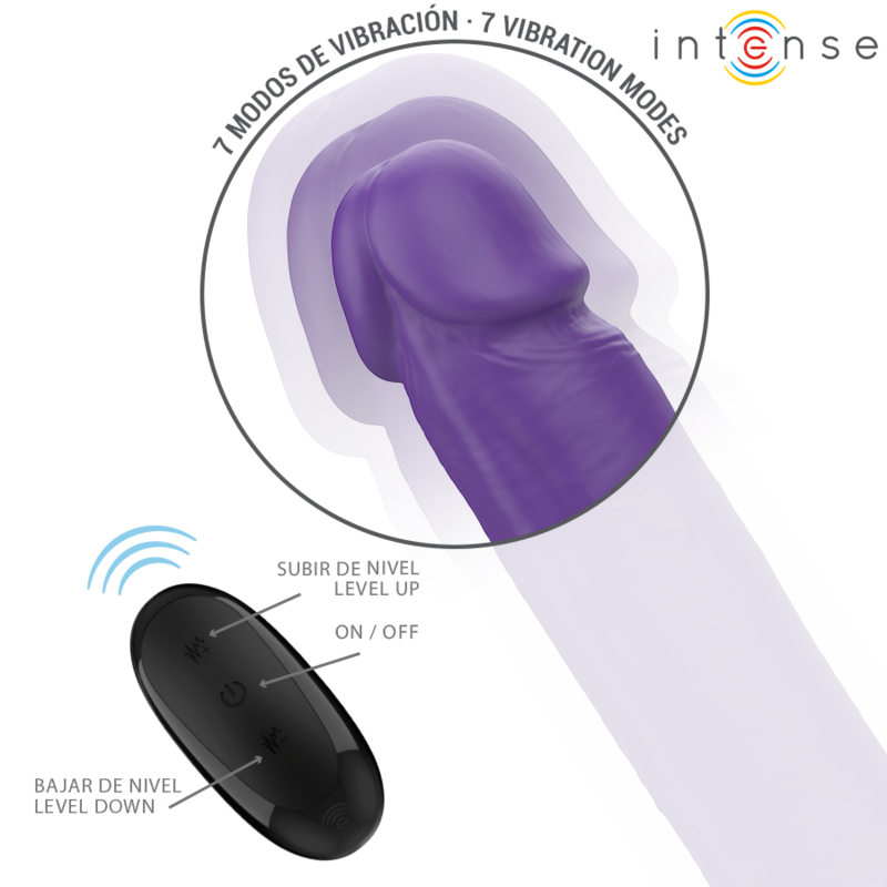 INTENSE - GUNTER DILDO VIBRADOR DUPLO 40 CM ROXO CONTROLE REMOTO - Imagem 3