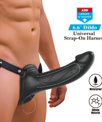 PRETTY LOVE - LANDON BLACK VIBRATING STRAP-ON