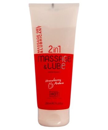HOT - GEL DE MASSAGEM E DESLIZAMENTO 2 EM 1 MORANGO 200 ML