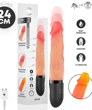 MR INTENSE - VIBRADOR JEAN UP&DOWN DE SILICONE COM EFEITO DE CALOR 24 CM -Ø- 3,8 CM