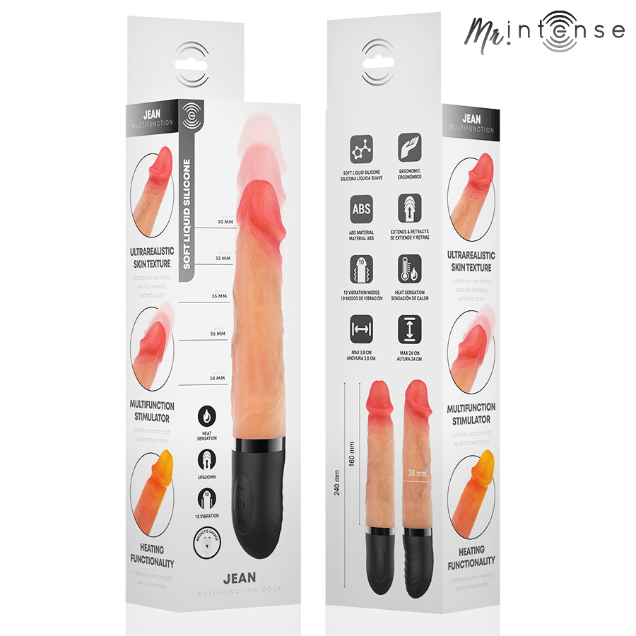 MR INTENSE - VIBRADOR JEAN UP&DOWN DE SILICONE COM EFEITO DE CALOR 24 CM -Ø- 3,8 CM - Image 3