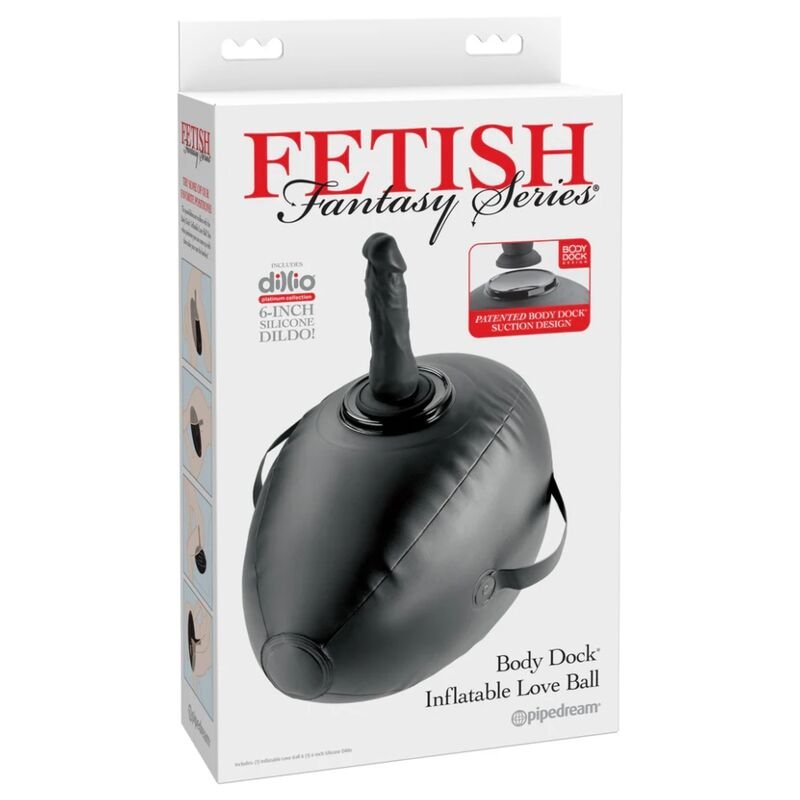 FETISH FANTASY SERIES - BODY DOCK BOLA DE AMOR INFLÁVEL COM DILDO PRETA 41,9 CM - Imagem 3