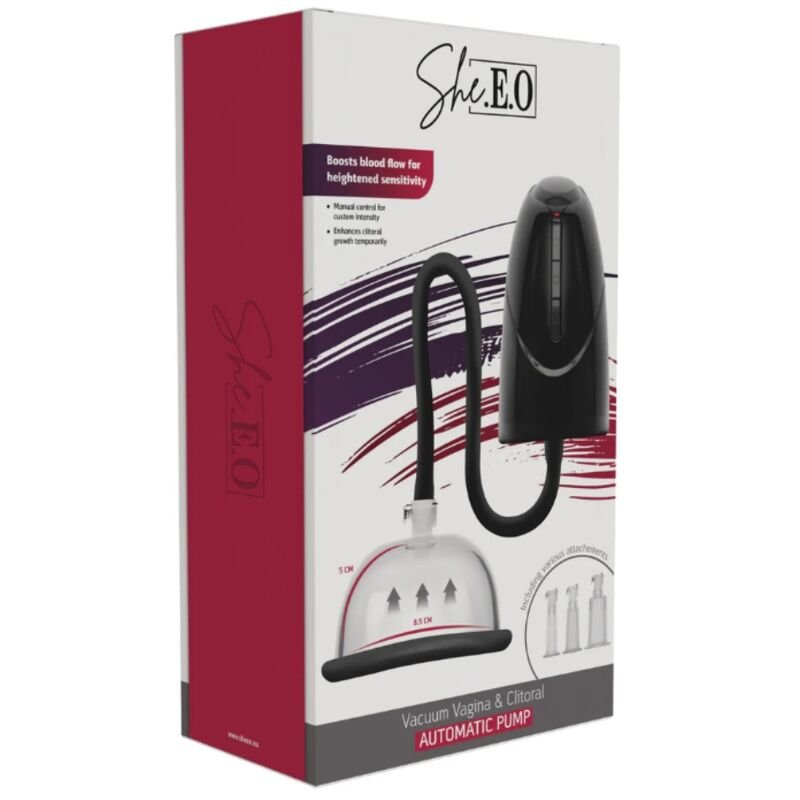 SHE.E.O - BOMBA DE VÁCUO AUTOMÁTICA PARA VAGINA E CLITÓRIS PRETA - Imagem 2