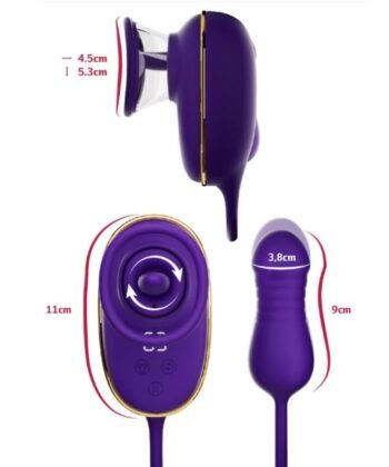 Visão alternativa de SHE.E.O - APARELHO DE SUCÇÃO CLITORIANA COM EFEITO DE LAMBIDA E ESTIMULADOR ANAL ROXO