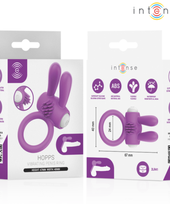 INTENSE - ANEL PENIANO VIBRATÓRIO HOPPS COM ESTIMULAÇÃO CLITÓRICA ROXO - Imagem 3