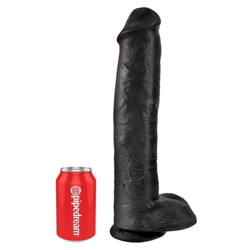 KING COCK - DILDO REALISTA COM TESTÍCULOS 38 CM PRETO - Image 2
