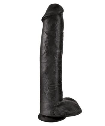 KING COCK - DILDO REALISTA COM TESTÍCULOS 38 CM PRETO