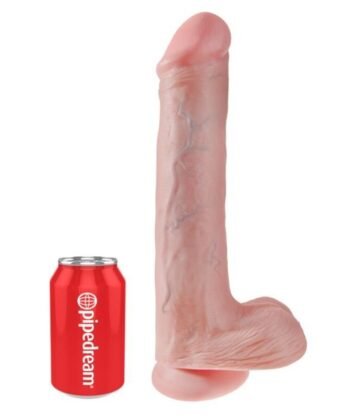 KING COCK - DILDO REALISTA COM TESTÍCULOS E VENTOSA 38 CM COR DE CARNE