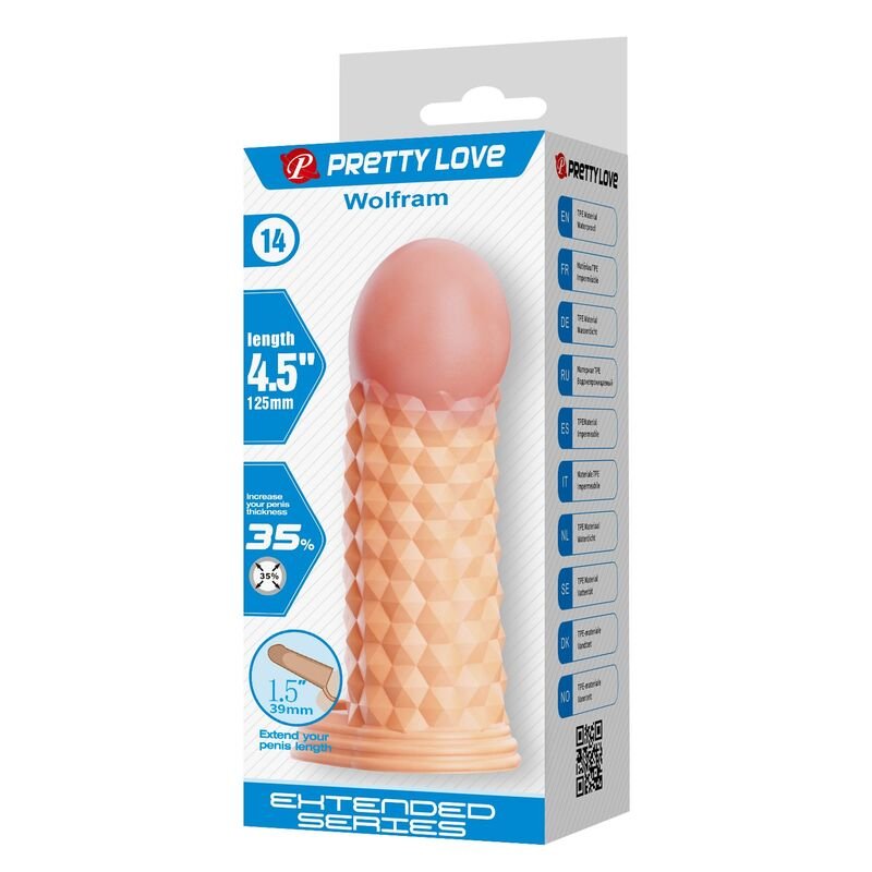 PRETTY LOVE - CAPA EXTENSORA DE PÊNIS WOLFRAM 11,5 CM Ø 3,8 CM NATURAL - Image 3