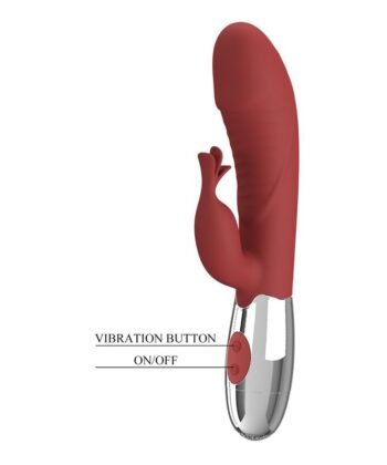 PRETTY LOVE - VIBRADOR COELHO DE JACARANDÁ 30 FUNÇÕES RECARREGÁVEL VIA USB VERMELHO