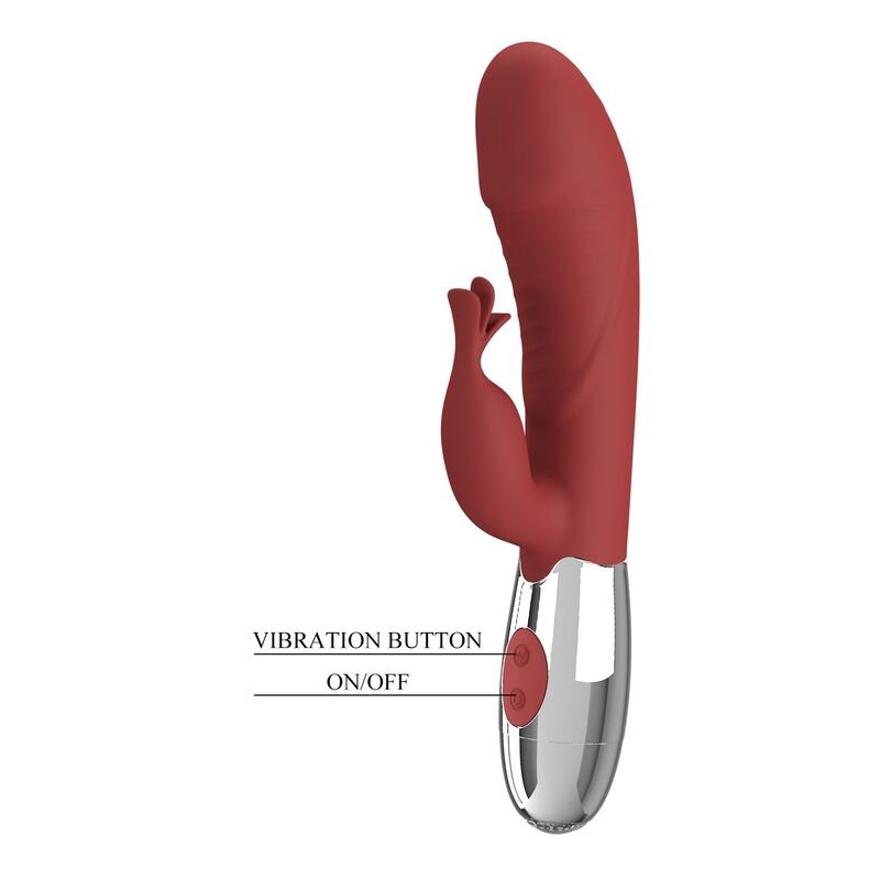 PRETTY LOVE - VIBRADOR COELHO DE JACARANDÁ 30 FUNÇÕES RECARREGÁVEL VIA USB VERMELHO