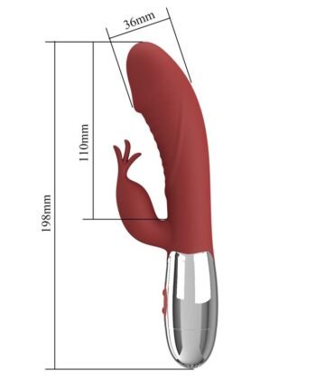 PRETTY LOVE - VIBRADOR COELHO DE JACARANDÁ 30 FUNÇÕES RECARREGÁVEL VIA USB VERMELHO - Imagem 3