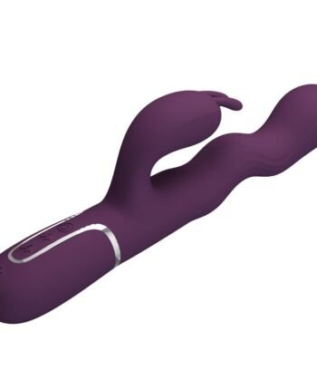 PRETTY LOVE - VIBRADOR LOURSEN RABBIT COM MOVIMENTO DE IMPULSO E 7 VIBRAÇÕES, RECARREGÁVEL VIA USB, ROXO - Imagem 2