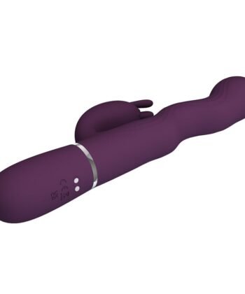 PRETTY LOVE - VIBRADOR LOURSEN RABBIT COM MOVIMENTO DE IMPULSO E 7 VIBRAÇÕES, RECARREGÁVEL VIA USB, ROXO - Imagem 4