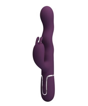 PRETTY LOVE - VIBRADOR LOURSEN RABBIT COM MOVIMENTO DE IMPULSO E 7 VIBRAÇÕES, RECARREGÁVEL VIA USB, ROXO
