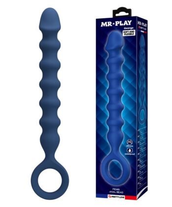 MR PLAY - BOLAS ANALES Y PLUG ANAL SILICONA AZUL -Ø- 3,4 CM - 28,5 CM - Imagem 4