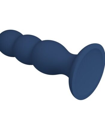 MR PLAY - PLUG ANAL CON 3 BOLAS METÁLICAS Y VENTOSA AZUL - Imagem 3