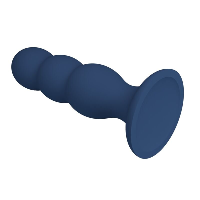 MR PLAY - PLUG ANAL CON 3 BOLAS METÁLICAS Y VENTOSA AZUL - Imagem 3