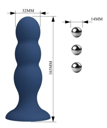 MR PLAY - PLUG ANAL CON 3 BOLAS METÁLICAS Y VENTOSA AZUL - Imagem 5