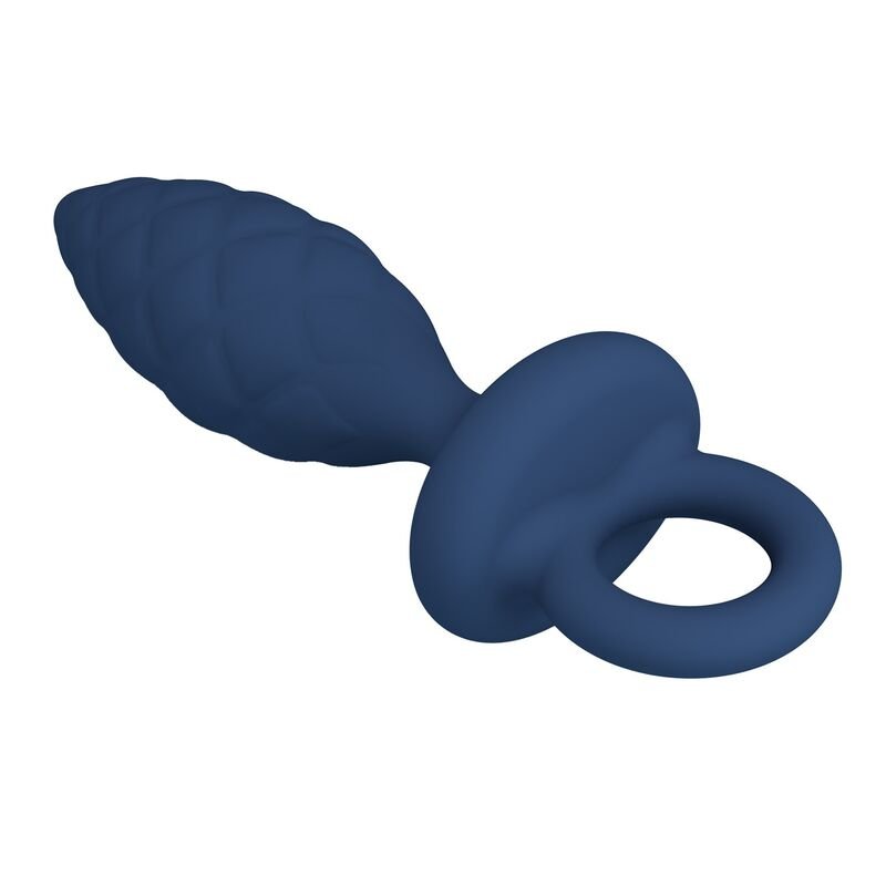 MR PLAY - PLUG ANAL TEXTURIZADO CON ANILLA AZUL - Image 4