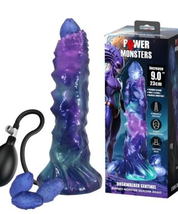 Visão alternativa de POWER MONSTERS - DUSKWALKER SENTINEL TRICOLOR DILDO DE SILICONE INFLÁVEL FANTASIA 23 CM Ø 5 CM