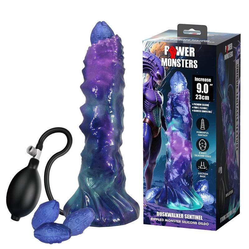 POWER MONSTERS - DUSKWALKER SENTINEL TRICOLOR DILDO DE SILICONE INFLÁVEL FANTASIA 23 CM Ø 5 CM - Imagem 2