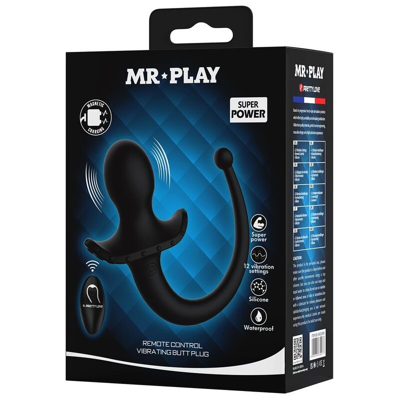 MR PLAY - VIBRADOR ANAL E PERÍNEO COM CONTROLE REMOTO SEM FIO, PRETO - Imagem 4