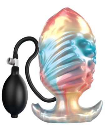 POWER MONSTERS - PLUG ANAL INFLÁVEL FANTASIA TRICOLOR LEVIATHAN DE ÉBANO 18 CM