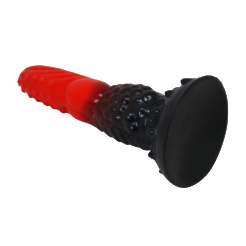 POWER MONSTERS - DILDO DE FANTASIA DRAGÃO DE FOGO COM VENTOSA 24,5 CM Ø 5,8 CM VERMELHO E PRETO - Imagem 2