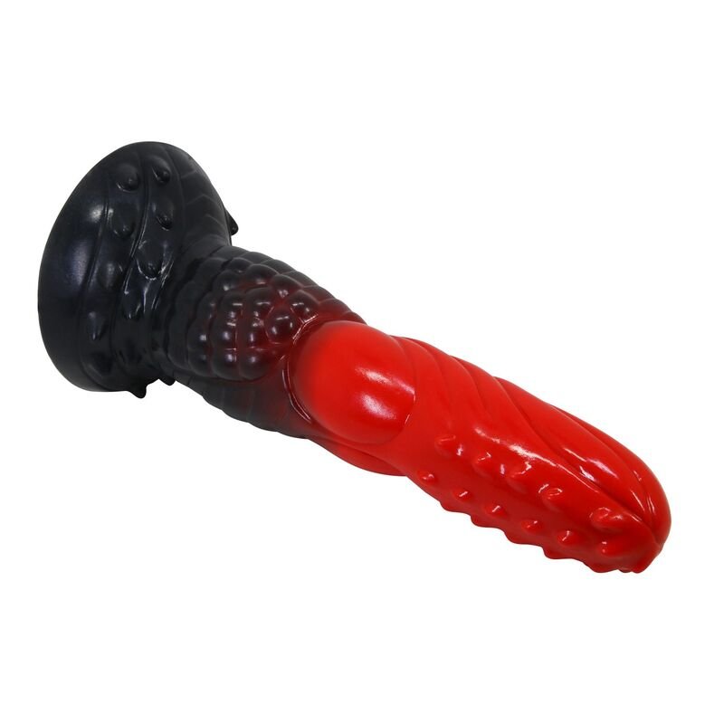 POWER MONSTERS - DILDO DE FANTASIA DRAGÃO DE FOGO COM VENTOSA 24,5 CM Ø 5,8 CM VERMELHO E PRETO - Imagem 3