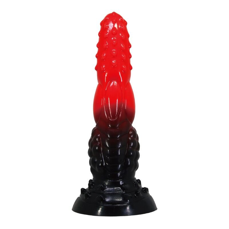 POWER MONSTERS - DILDO DE FANTASIA DRAGÃO DE FOGO COM VENTOSA 24,5 CM Ø 5,8 CM VERMELHO E PRETO - Imagem 4