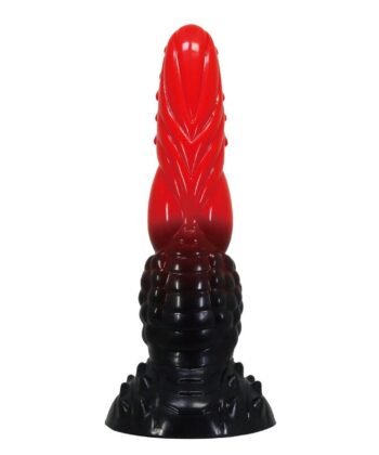 POWER MONSTERS - DILDO DE FANTASIA DRAGÃO DE FOGO COM VENTOSA 24,5 CM Ø 5,8 CM VERMELHO E PRETO