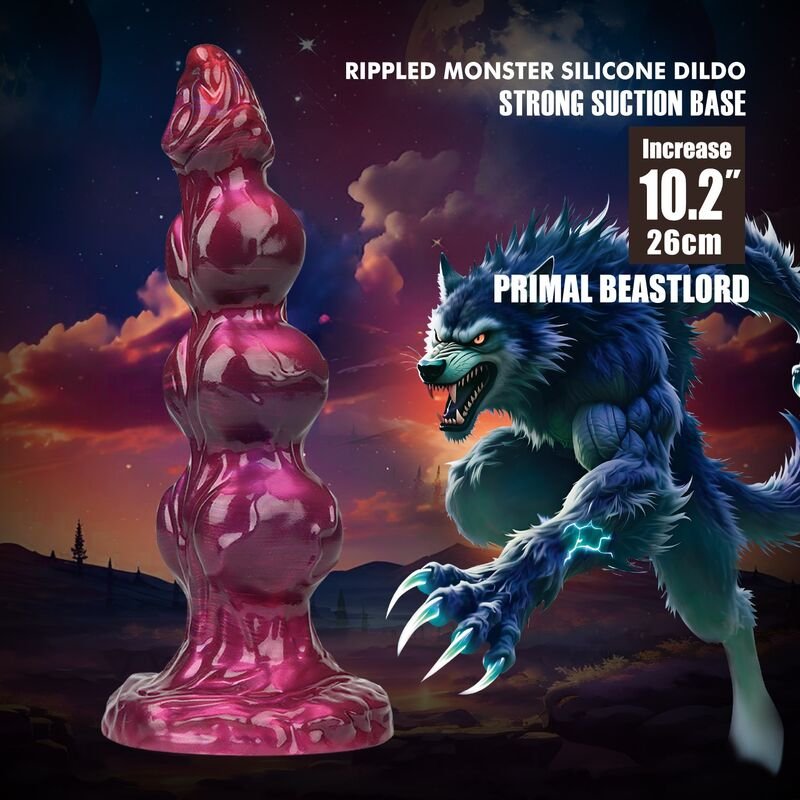 POWER MONSTERS - PRIMAL BEASTLORD ROSA TRANSLÚCIDO FANTASIA DILDO DE SILICONE 26 CM Ø 5 CM - Imagem 4
