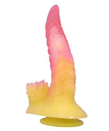 POWER MONSTERS - DILDO ONDULADO MONSTER FANTASY COM VENTOSA 22,5 CM Ø 5,5 CM ROSA E AMARELO