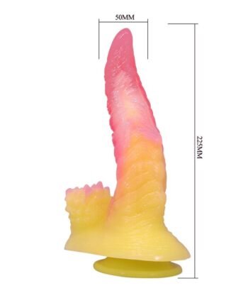 Visão alternativa de POWER MONSTERS - DILDO ONDULADO MONSTER FANTASY COM VENTOSA 22,5 CM Ø 5,5 CM ROSA E AMARELO