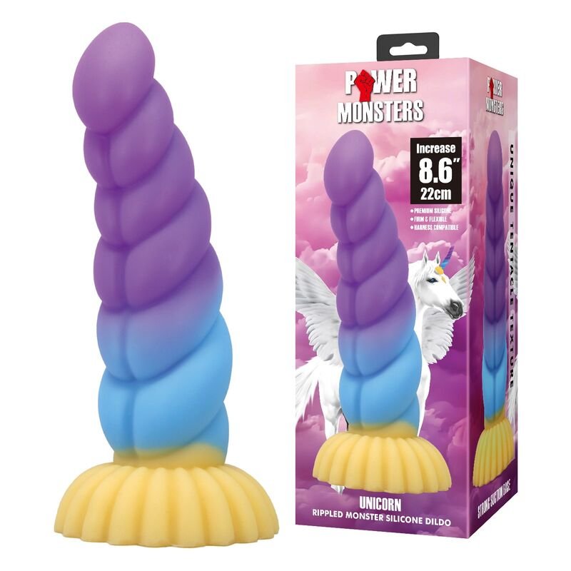 POWER MONSTERS - UNICÓRNIO TRICOLOR FANTASIA DE SILICONE 22 CM Ø 5 CM - Image 2