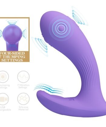 PRETTY LOVE - VIBRADOR DE DUPLA ESTIMULAÇÃO RECARREGÁVEL ANDROMEDA ROXO