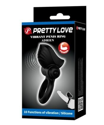 PRETTY LOVE - ANEL VIBRATÓRIO PARA PÊNIS ADRIEN COM 10 FUNÇÕES - PRETO - Imagem 2